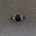 14kt White Gold and Blue Gemstone Ring