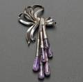 Antonio Pineda Sterling Silver and Amethyst Brooch