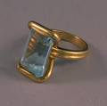 14kt Gold and Emeraldcut Aquamarine Cocktail Ring