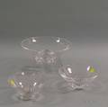 Three Steuben Glass Footed Bowls