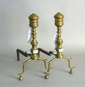 Pair of brass Federal andirons