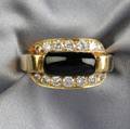 18kt Gold Onyx and Diamond Ring