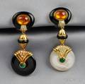 18kt Gold Gemset Earpendants