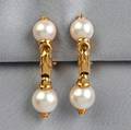 18kt Gold and Cultured Pearl Earpendants Bulgari