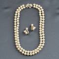 Cultured Pearl Necklace and Earclips