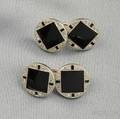 Art Deco Onyx and Diamond Cuff Links Cartier
