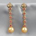 18kt Gold Gemset Earpendants Temple St Clair