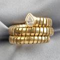 18kt Gold and Diamond Tubogas Ring Bulgari