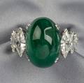 Platinum Emerald and Diamond Ring