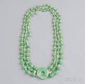 Jade Seed Pearl and Diamond Necklace