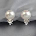 18kt White Gold South Sea Pearl and Diamond Earrings