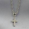 Art Deco Platinum and Diamond Cross and Chain Cartier