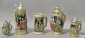 Five German steins