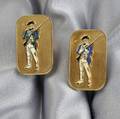 14kt Gold and Enamel Cuff Links Cartier