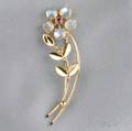 14kt Gold Moonstone and Ruby Flower Brooch Tiffany  Co