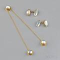 Gentlemans 14kt Gold and Moonstone Dress Set Carrington  Co