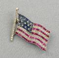 Art Deco Platinum Gemset American Flag Brooch Dreicer  Co