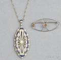 Art Deco Platinum Sapphire and Diamond Pendant