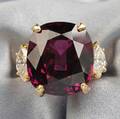 18kt Gold Garnet and Diamond Ring Van Cleef  Arpels