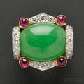 Jade and Diamond Ring David Webb