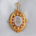 Antique 18kt Gold and Hardstone Locket