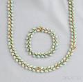 14kt Gold Opal and Diamond Necklace and Bracelet