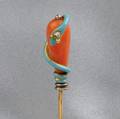 Antique Coral and Enamel Stick Pin