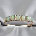 Gold Opal and Diamond Bracelet