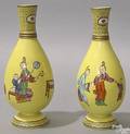 Pair of English chinoiserie decorated vases