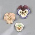 Three Art Nouveau Enamel and Diamond Pansy Brooches