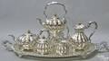 Silver plated 6pc tea service to include tray