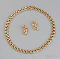 14kt Bicolor Gold Chain and Earclips