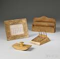 Four Tiffany Studios Zodiac Pattern Desk Items