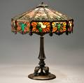 Mosaic Leaded Glass Table Lamp Attributed to John Morgan  Sons