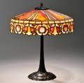 Mosaic Glass French Renaissance Table Lamp Attributed to Duffner  Kimberly