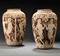 Pair of Large Weller Dechiwo Vases