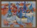 Claude Schurr French b 1921 Boats in a Harbor