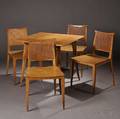 Edward Wormley for Dunbar Game Table and Four Chairs