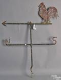 Sheet iron rooster weathervane