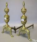 Pair of brass andirons
