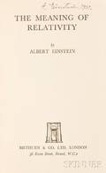 Einstein Albert 18791955 The Meaning of Relativity