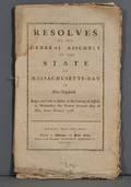 Massachusetts General Court Resolves of the General Assembly of the State of MassachusettsBay