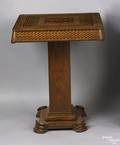 American mahogany and parquetry folk art game table 19th c