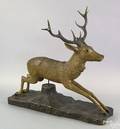 Black Forest carved and painted stag late 19th c
