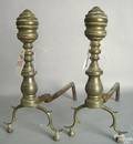 Pair of brass andirons