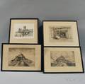Four Framed Prints Sears Gallagher American 18691955 Kitchen Old Fairbanks House