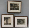 Luigi Lucioni American 19001988 Three Framed Landscapes with Trees