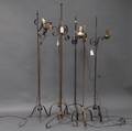 Six Wrought Iron Floor Lamps