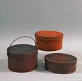 Three Paintdecorated Covered Boxes