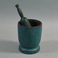 Bluepainted Turned Mortar and Pestle
